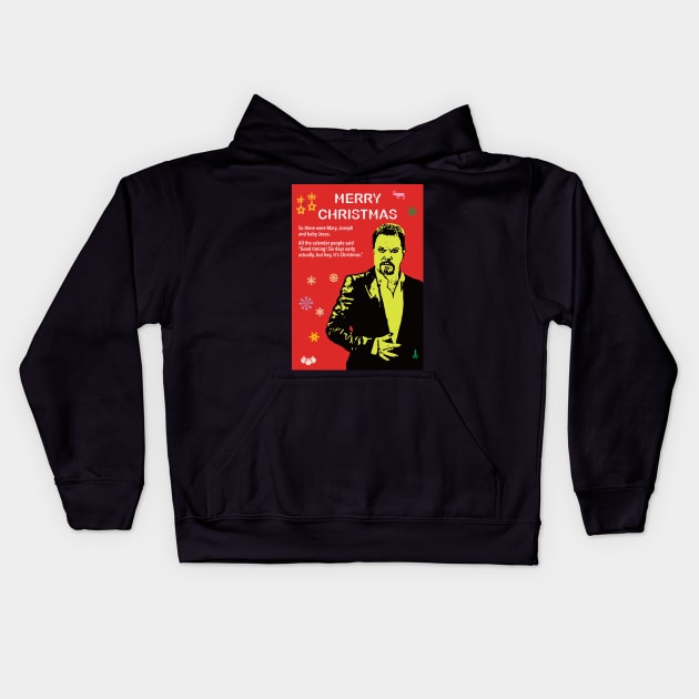 Eddie Izzard Atheist Christmas Kids Hoodie by DJVYEATES